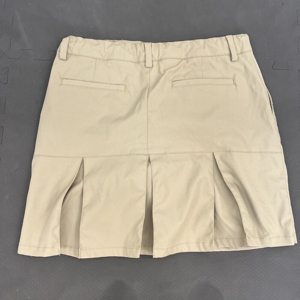 Girls Lands End Size 16 Khaki Skirt Uniform 16 Inch Length 100% Polyester Chrty - Picture 12 of 14